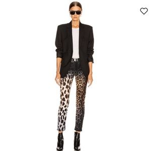 R13 Faded Black Leopard Jean